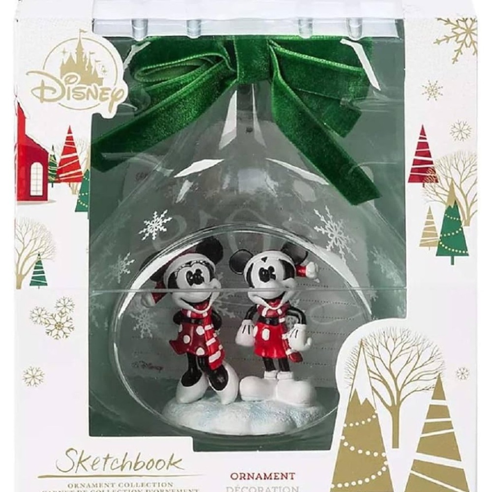 Disney Holiday Ornament with Green and Red Accents